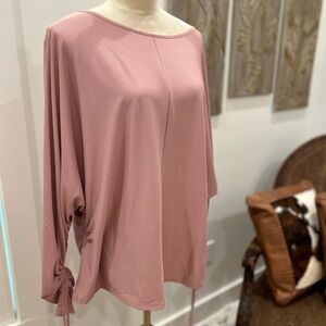 Long sleeve dolman tie sleeve top